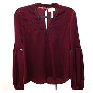 Romantic dark red top by Laundry by Shelli Segal